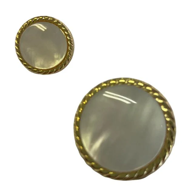 Gouden knopen met paarlemoer (2x)