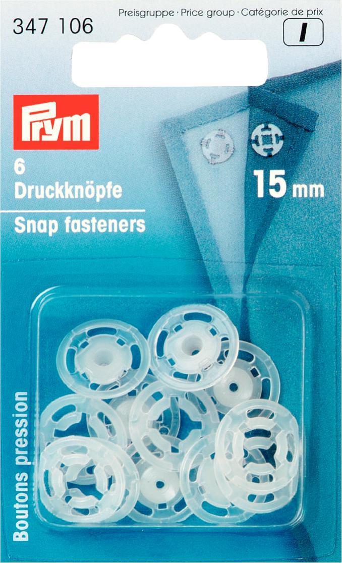 prym 15mm transparante plastic drukkers